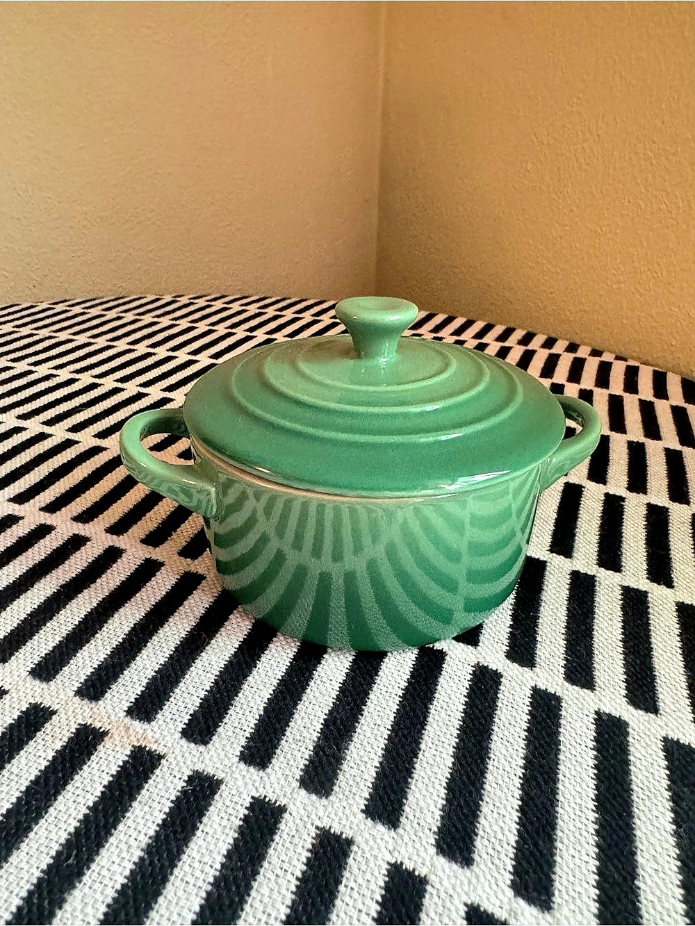 Le Creuset Mini Round Cocotte Palm Green with Lid